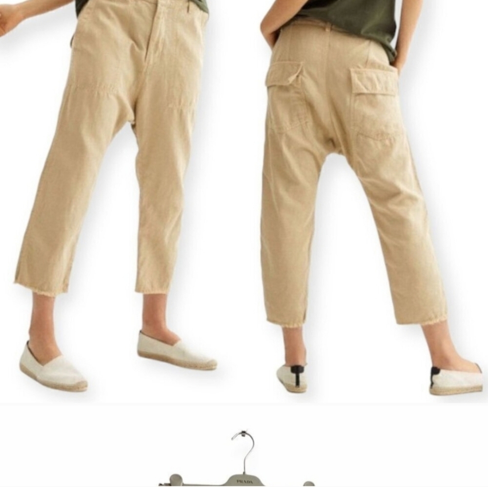 Nili Lotan Tan Luna Drop Crotch Trousers